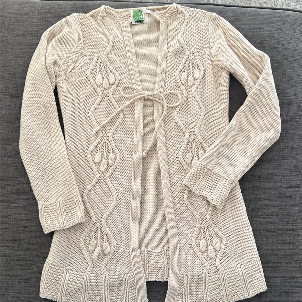 Max Studio Cream Open-Front Cardigan Sz S - Picture 5 of 8